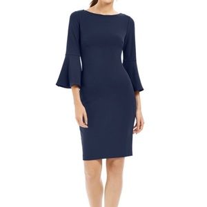 Calvin Klein Navy Bell-Sleeve Dress